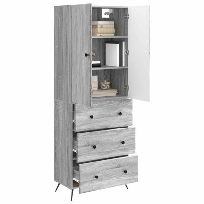 Cabinet Set 2 pcs 66 x 34.5 x 90 cm Engineered Wood Grey Sonoma