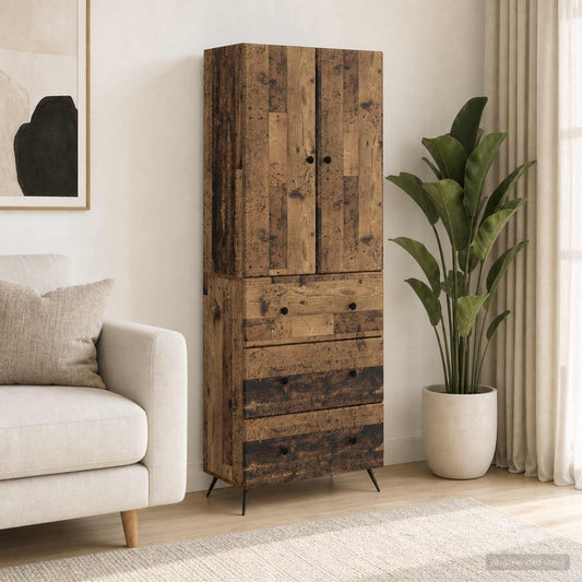 Cabinet Set 2 pcs Old Wood 66 x 34.5 x 90 cm Engineered Wood
