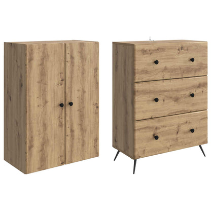 Cabinet Set 2 pcs Artisan Oak 66 x 34.5 x 90 cm Engineered Wood