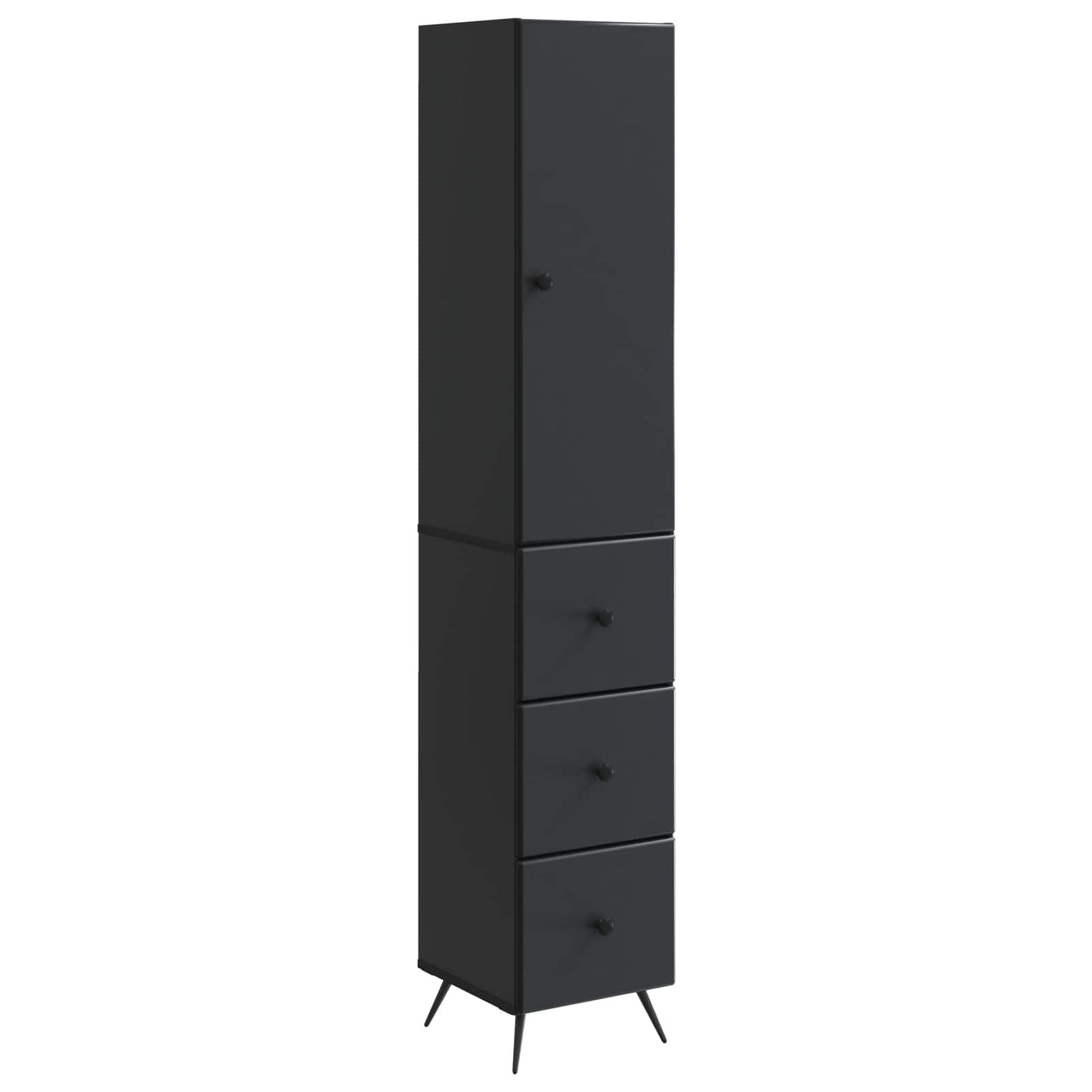 Cabinet Set 2 pcs 34.5 x 34.5 x 90 cm Engineered Wood Black
