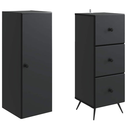 Cabinet Set 2 pcs 34.5 x 34.5 x 90 cm Engineered Wood Black