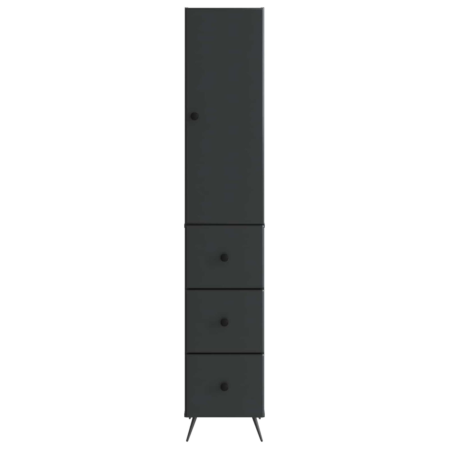 Cabinet Set 2 pcs 34.5 x 34.5 x 90 cm Engineered Wood Black
