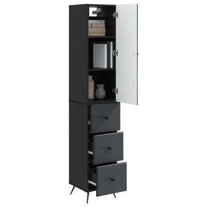 Cabinet Set 2 pcs 34.5 x 34.5 x 90 cm Engineered Wood Black