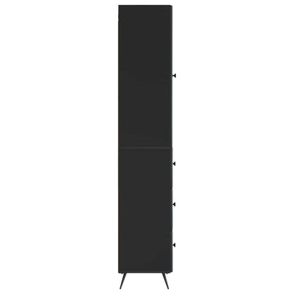 Cabinet Set 2 pcs 34.5 x 34.5 x 90 cm Engineered Wood Black