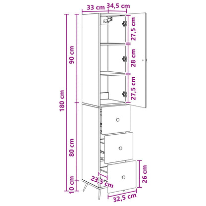 Cabinet Set 2 pcs 34.5 x 34.5 x 90 cm Engineered Wood