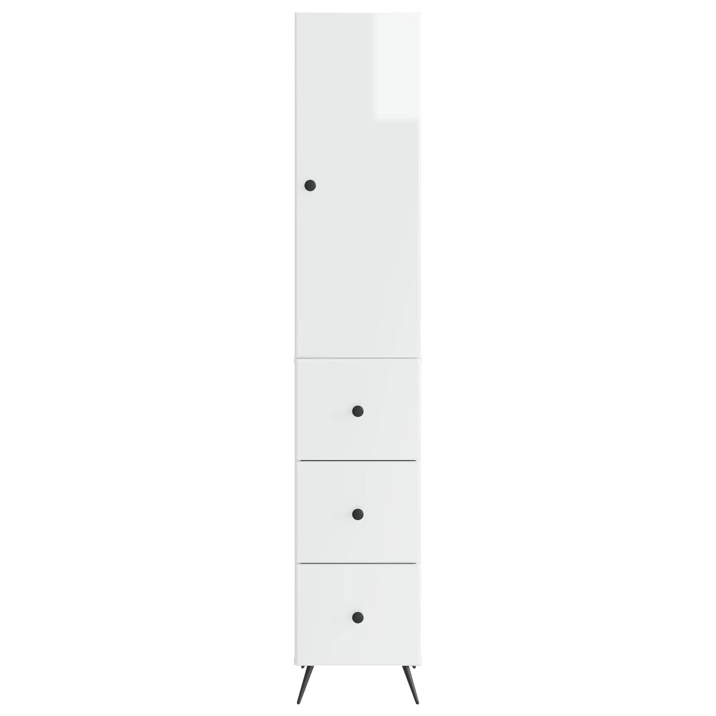 Cabinet Set 2 pcs High Gloss White 34.5 x 34.5 x 90 cm