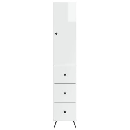 Cabinet Set 2 pcs High Gloss White 34.5 x 34.5 x 90 cm