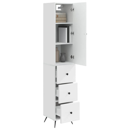 Cabinet Set 2 pcs High Gloss White 34.5 x 34.5 x 90 cm