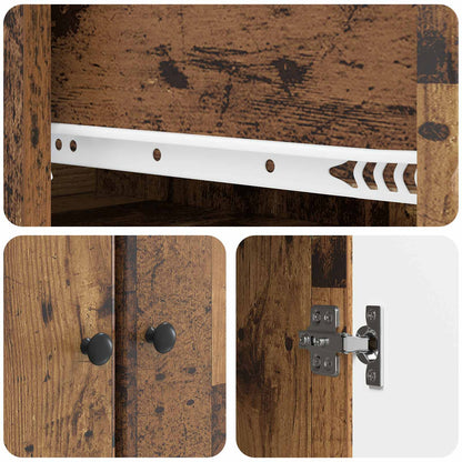 Cabinet Set 2 pcs Old Wood 34.5 x 34.5 x 90 cm Engineered Wood