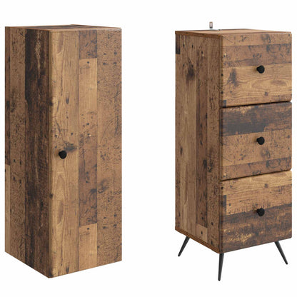 Cabinet Set 2 pcs Old Wood 34.5 x 34.5 x 90 cm Engineered Wood