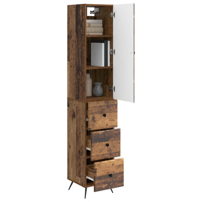 Cabinet Set 2 pcs Old Wood 34.5 x 34.5 x 90 cm Engineered Wood