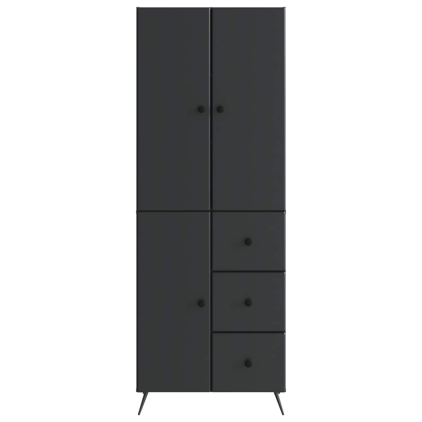 Cabinet Set 2 pcs Black Engineered Wood