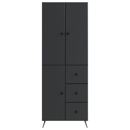 Cabinet Set 2 pcs Black Engineered Wood