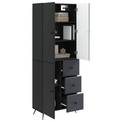 Cabinet Set 2 pcs Black Engineered Wood