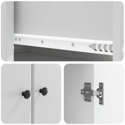 Cabinet Set 2 pcs High Gloss White Engineered Wood