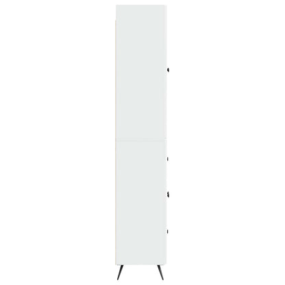Cabinet Set 2 pcs High Gloss White Engineered Wood