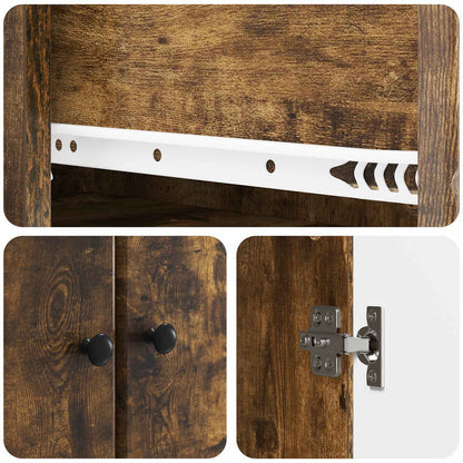 Cabinet Set 2 pcs Smoked Oak Engineered Wood
