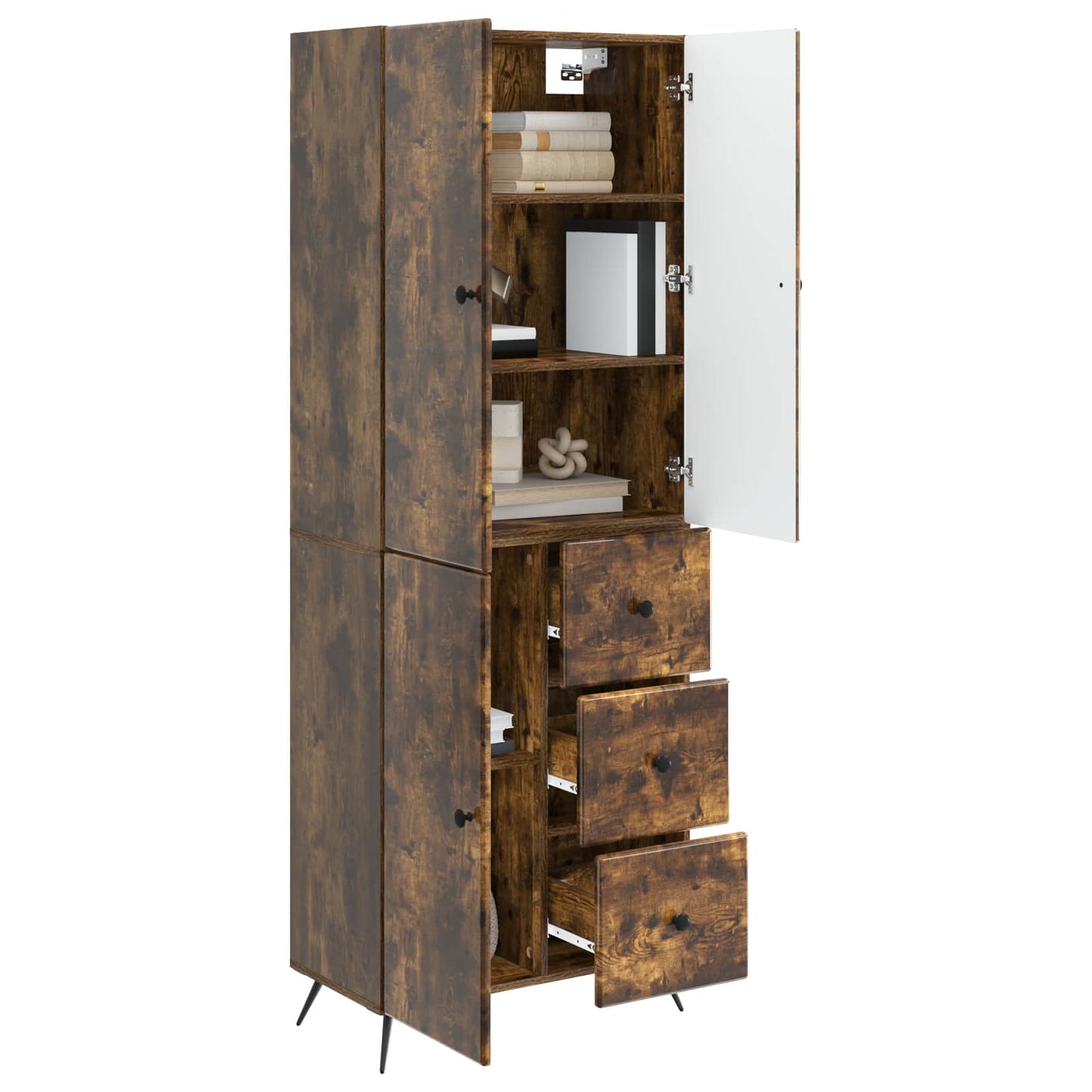 Cabinet Set 2 pcs Smoked Oak Engineered Wood