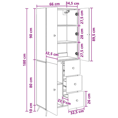 Cabinet Set 2 pcs Smoked Oak Engineered Wood