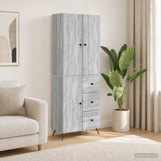 Cabinet Set 2 pcs Grey Sonoma Engineered Wood