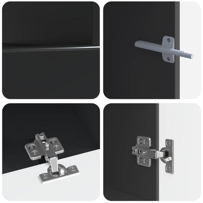 5 Piece LED TV Cabinet Black Engineered Wood