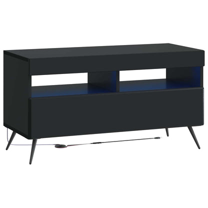 5 Piece LED TV Cabinet Black Engineered Wood