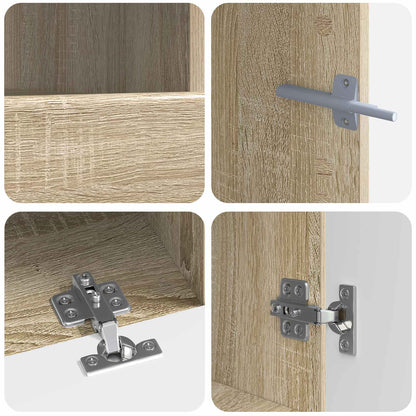 5 Piece LED TV Cabinet Sonoma Oak Engineered Wood