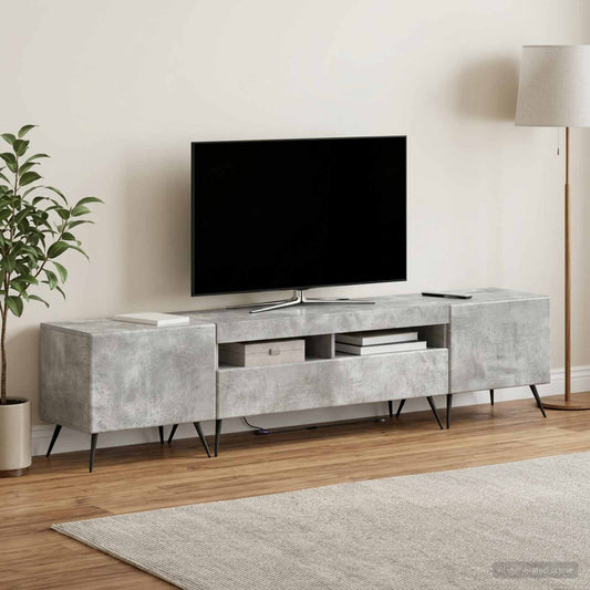 LED TV Cabinet BREDA 3 pcs Concrete Grey Engineered Wood