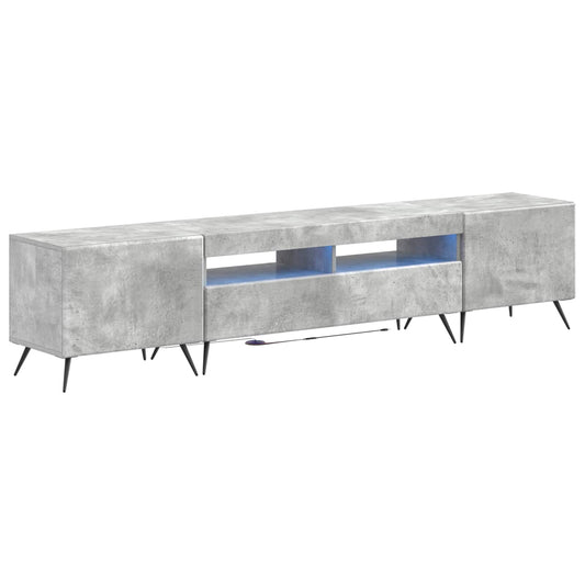 5 Piece LED TV Cabinet Concrete Grey Engineered Wood