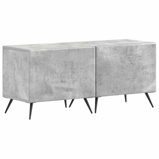 5 Piece LED TV Cabinet Concrete Grey Engineered Wood