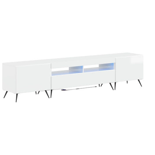 LED TV Cabinet BREDA 3 pcs High Gloss White Engineered Wood