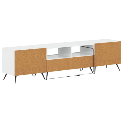 5 Piece LED TV Cabinet High Gloss White Engineered Wood