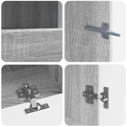 5 Piece LED TV Cabinet Grey Sonoma Engineered Wood