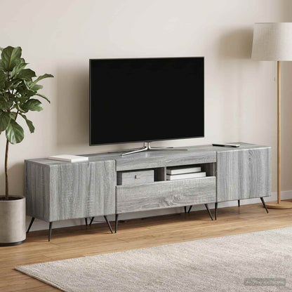 5 Piece LED TV Cabinet Grey Sonoma Engineered Wood