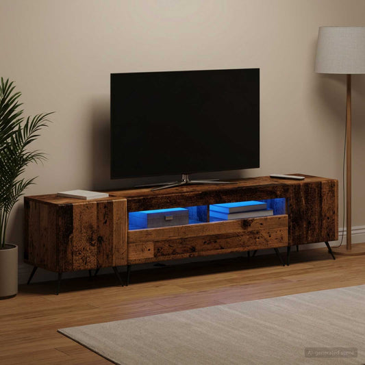 LED TV Cabinet BREDA 3 pcs Old Wood Engineered Wood