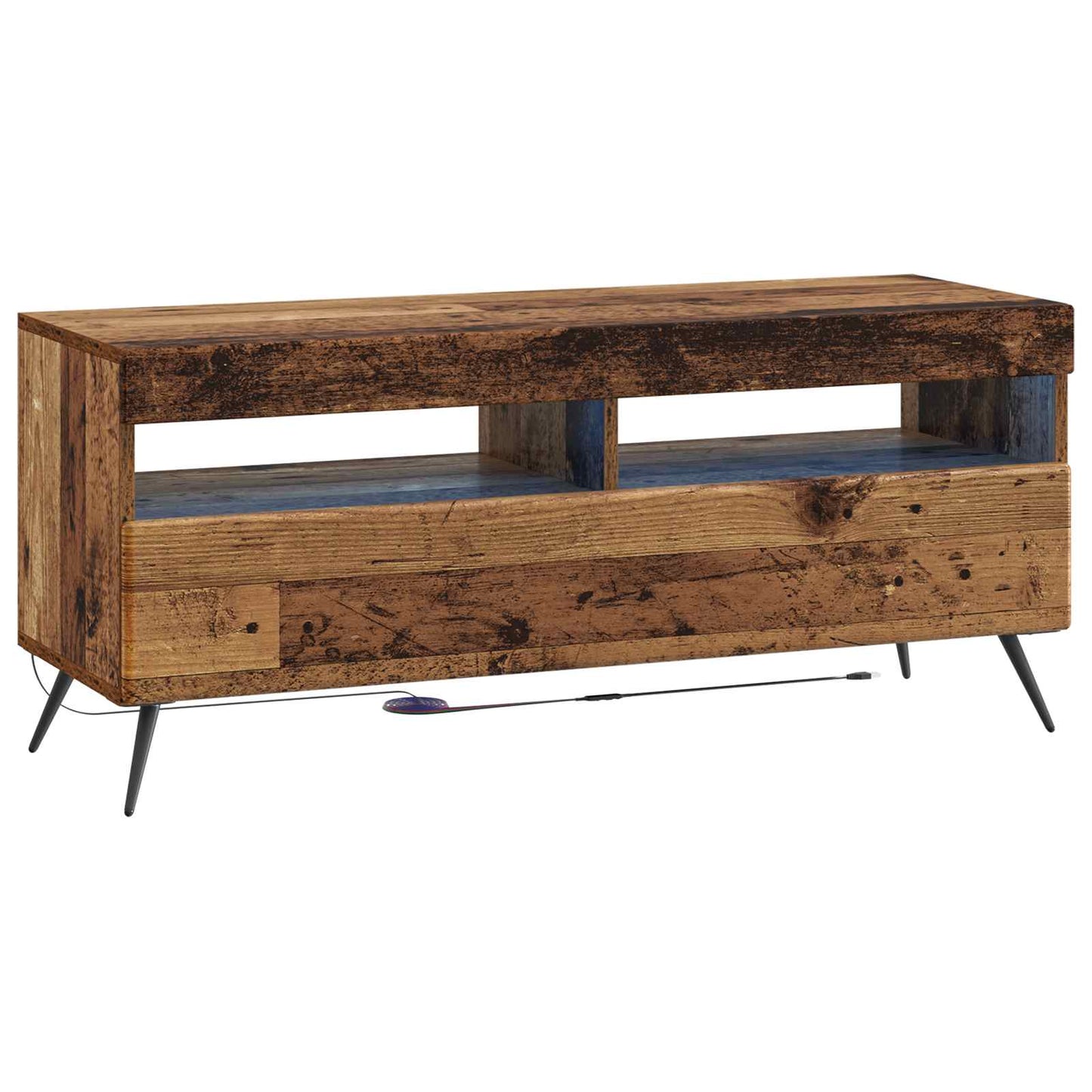 5 Piece LED TV Cabinet Old Wood Engineered Wood