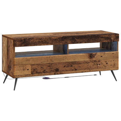 5 Piece LED TV Cabinet Old Wood Engineered Wood