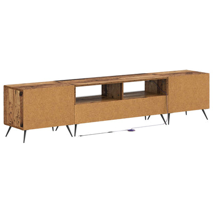 5 Piece LED TV Cabinet Old Wood Engineered Wood