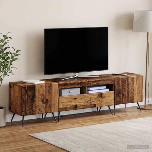 LED TV Cabinet BREDA 3 pcs Old Wood Engineered Wood