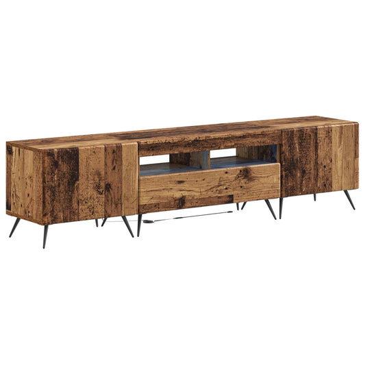 5 Piece LED TV Cabinet Old Wood Engineered Wood