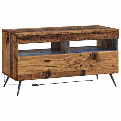 5 Piece LED TV Cabinet Old Wood Engineered Wood