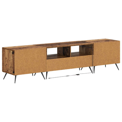5 Piece LED TV Cabinet Old Wood Engineered Wood