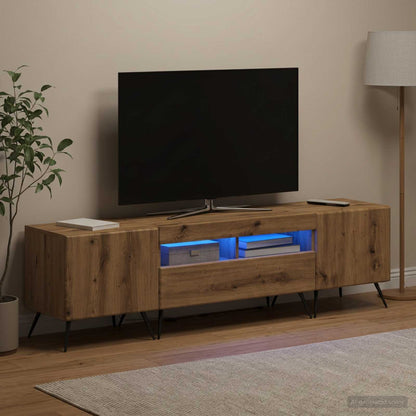 5 Piece LED TV Cabinet Artisan Oak Engineered Wood