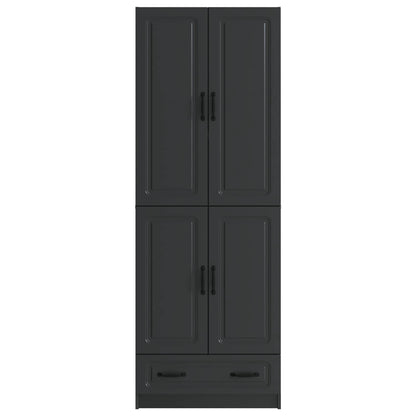 Cabinet Set 2 pcs Black Engineered Wood