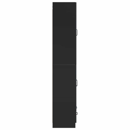 Cabinet Set 2 pcs Black Engineered Wood