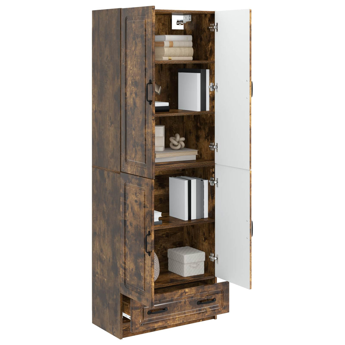 Cabinet Set 2 pcs Smoked Oak 66 x 34.5 x 92 cm Engineered Wood