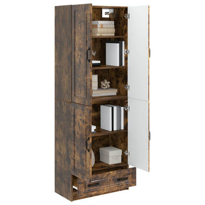 Cabinet Set 2 pcs Smoked Oak 66 x 34.5 x 92 cm Engineered Wood