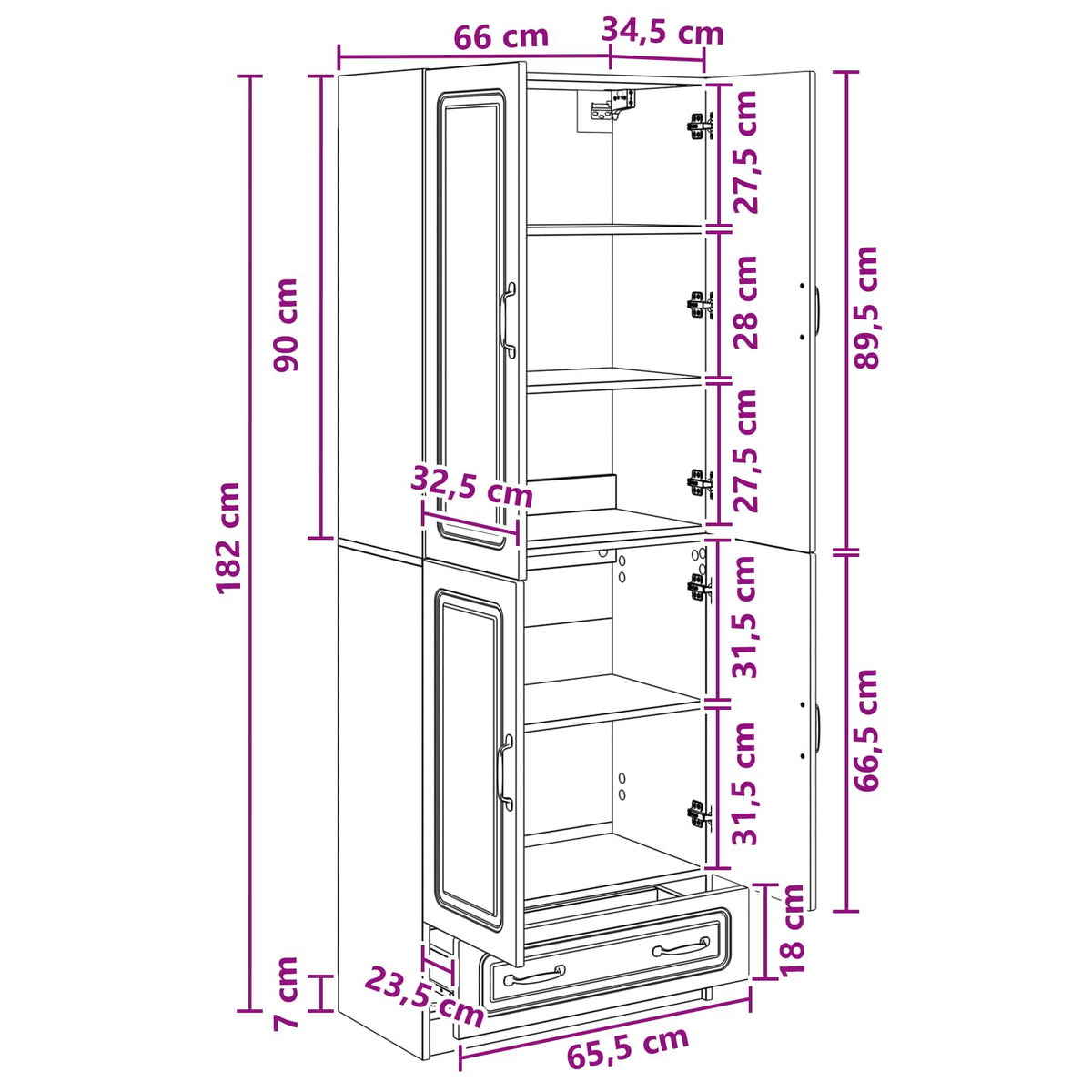 Cabinet Set 2 pcs Smoked Oak 66 x 34.5 x 92 cm Engineered Wood