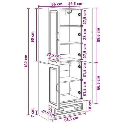 Cabinet Set 2 pcs Smoked Oak 66 x 34.5 x 92 cm Engineered Wood