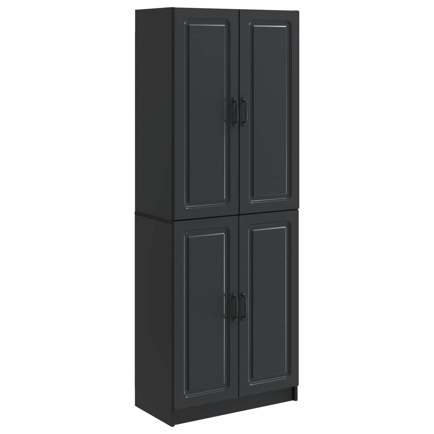 Cabinet Set 2 pcs Black Engineered Wood